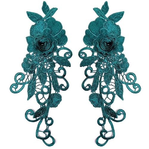 YKAFADE 2 Stück Stickerei Spitzen Blumen Patches, Spitze Applikation Zum Aufnähen Spitzenapplikation Blumenstickerei Patch für DIY Hochzeit Brautkleid Reparatur Kleidung Rucksäcke Jeans -dunkelgrün YKAFADE 2 Stück Stickerei Spitzen Blumen Patches, Spitze Applikation Zum Aufnähen Spitzenapplikation Blumenstickerei Patch für DIY Hochzeit Brautkleid Reparatur Kleidung Rucksäcke Jeans -dunkelgrün von YKAFADE