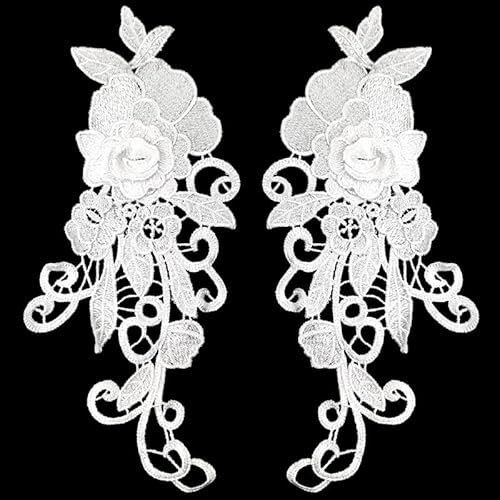 YKAFADE 2 Stück Stickerei Spitzen Blumen Patches, Spitze Applikation Zum Aufnähen Spitzenapplikation Blumenstickerei Patch für DIY Hochzeit Brautkleid Reparatur Kleidung Rucksäcke Jeans -Weiß YKAFADE 2 Stück Stickerei Spitzen Blumen Patches, Spitze Applikation Zum Aufnähen Spitzenapplikation Blumenstickerei Patch für DIY Hochzeit Brautkleid Reparatur Kleidung Rucksäcke Jeans -Weiß von YKAFADE