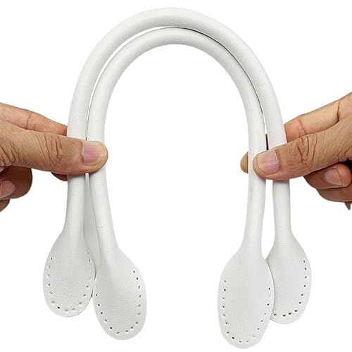 YKAFADE 2 Stück Taschengriffe Taschenhenkel 42cm PU Leder Lederriemen für Taschen Leder Tasche Gürtel Ersatz Griff Handtaschen Griffe Schultergurt Ersatzgriff für Handtasche Geldbörsen Zubehör,Weiße von YKAFADE