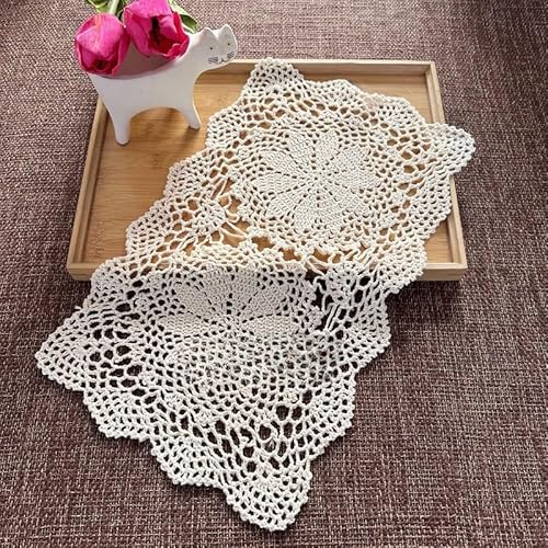 YKAFADE 2 Stück Vintage Handgehäkelte Spitzendeckchen,Blume Tischdecke Tischläufer gehäkelte Untersetzer Rechteck Platzset Dekorative Tischsets Häkeldeckchen Abwaschbar für Küche Esszimmer,Beige YKAFADE 2 Stück Vintage Handgehäkelte Spitzendeckchen,Blume Tischdecke Tischläufer gehäkelte Untersetzer Rechteck Platzset Dekorative Tischsets Häkeldeckchen Abwaschbar für Küche Esszimmer,Beige von YKAFADE