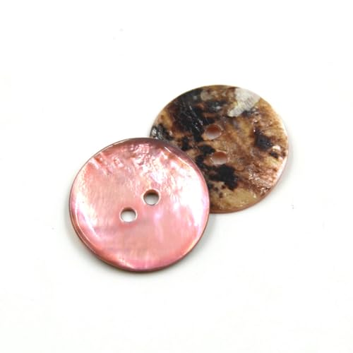 YKAFADE 20 Stück 20mm Perlmutt Knöpfe Naturmuschelknöpfe, Runde Flach Knöpfe 2 Löcher Zum Nähen Basteln natürlich Schimmernde Perlmuttknöpfe Hemdknöpfe für Hemden,Jacken,Anzüge,Mäntel -Rosa von YKAFADE