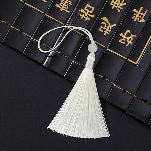 YKAFADE 30 Stück Mini Quasten,13cm Seidig Weiche Handgefertigtes Lesezeichen Quasten mit Schlaufe für Schmuckherstellung, Schlüsselanhänger, Basteln & DIY-Projekte Bastelzubehör-Beige von YKAFADE