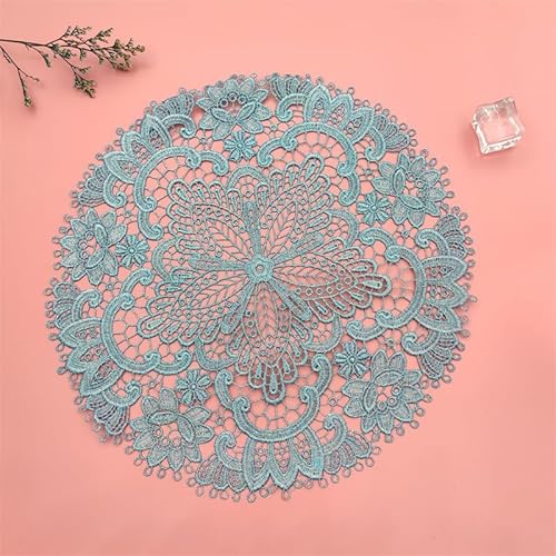 YKAFADE 4 Stück Blumen Häkeldeckchen Spitzendeckchen -27cm Runde Gestickte Tischläufer handgefertigte Vintage Tischdeckchen Tischläufer Untersetzer Handarbeit Tischsets für Küche Esszimmer -Blau YKAFADE 4 Stück Blumen Häkeldeckchen Spitzendeckchen -27cm Runde Gestickte Tischläufer handgefertigte Vintage Tischdeckchen Tischläufer Untersetzer Handarbeit Tischsets für Küche Esszimmer -Blau von YKAFADE