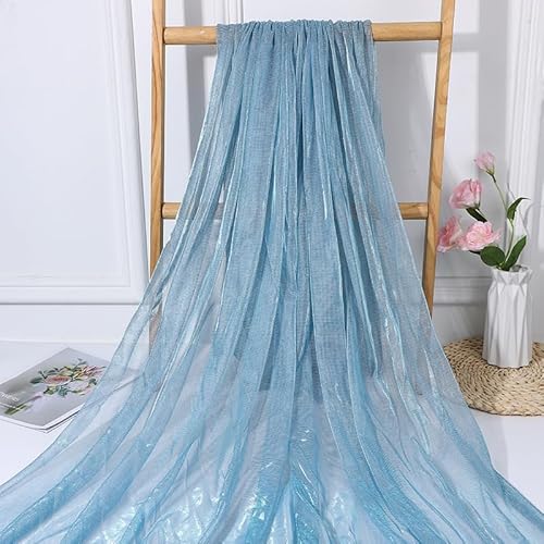 YKAFADE 5 Yard Glanz Modestoff Dekostoff 150cm breit Kostümstoff Stoffe zum Nähen Meterware Dekorieren für Vorhänge Gardinen Bühne Kostüm Kleid Bekleidung,DIY Nähmuster Handwerk -Blau von YKAFADE