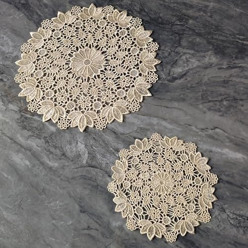 YKAFADE 8 Stück 15cm Runde Beige Bestickte Tischmatte,Handgefertigt Tischset Geklöppelt Spitzendeckchen Häkeldeckchen Tischläufer Vintage Tischdeckchen Untersetzer für Küche Esszimmer Party Hochzeit YKAFADE 8 Stück 15cm Runde Beige Bestickte Tischmatte,Handgefertigt Tischset Geklöppelt Spitzendeckchen Häkeldeckchen Tischläufer Vintage Tischdeckchen Untersetzer für Küche Esszimmer Party Hochzeit von YKAFADE