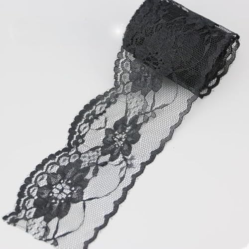 YKAFADE 9m Elastizität Spitzenborte Spitzenband Spitzenbordüre 6 cm breit Spitzenblumen Dekorativ Spitzenstoff zum Basteln,Nähen und Brautkleid, Applikation,Dekorationen Geschenkverpackungen -Schwarz YKAFADE 9m Elastizität Spitzenborte Spitzenband Spitzenbordüre 6 cm breit Spitzenblumen Dekorativ Spitzenstoff zum Basteln,Nähen und Brautkleid, Applikation,Dekorationen Geschenkverpackungen -Schwarz von YKAFADE