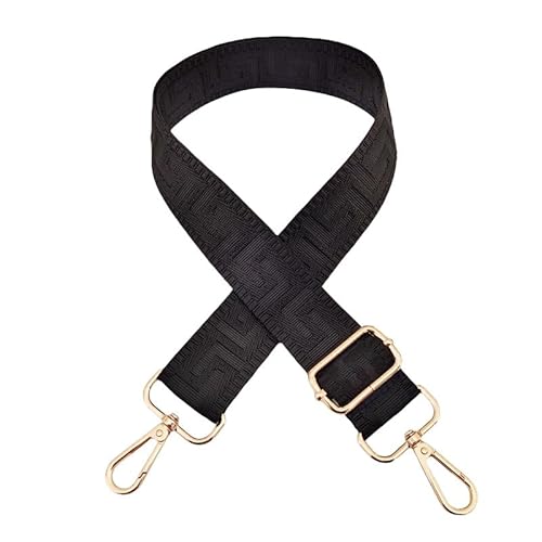 YKAFADE Boho Verstellbarer Schultergurt für Taschen - 72-130cm Ersatz-Taschengurt mit Karabiner Gold 3.8cm Breiter Riemen Schulterriemen für Damen Herren,DIY Zubehör für Tasche,Schwarz YKAFADE Boho Verstellbarer Schultergurt für Taschen - 72-130cm Ersatz-Taschengurt mit Karabiner Gold 3.8cm Breiter Riemen Schulterriemen für Damen Herren,DIY Zubehör für Tasche,Schwarz von YKAFADE