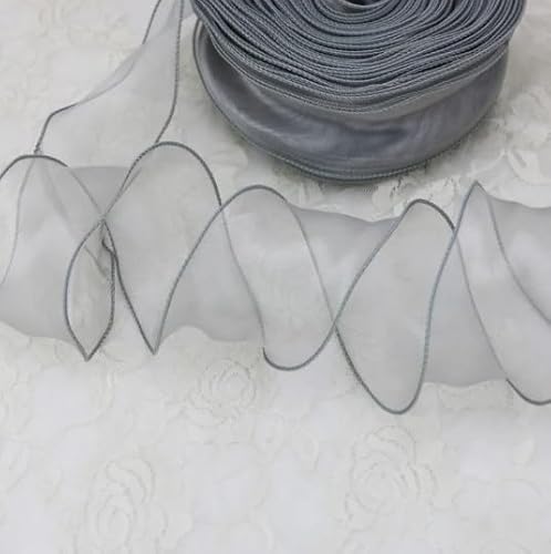 YKAFADE Organzaband 4.5m Geschenkband Schleifenband 60mm Breit Transparentes Organza Bänder Dekoband für für Geschenkverpackung Brautstrauß Basteln Geburtstag Hochzeit Dekoration -Grau YKAFADE Organzaband 4.5m Geschenkband Schleifenband 60mm Breit Transparentes Organza Bänder Dekoband für für Geschenkverpackung Brautstrauß Basteln Geburtstag Hochzeit Dekoration -Grau von YKAFADE