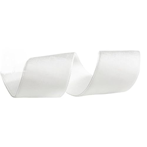 YKAFADE Samtband 25 Yards 40 mm Breite Geschenkband Schleifenband Schmuckband zum Dekorieren & Basteln Dekoration für Haarschmuck Kranz Deko DIY Schleife Bogen Hochzeit Tischdeko -Weiße #2 YKAFADE Samtband 25 Yards 40 mm Breite Geschenkband Schleifenband Schmuckband zum Dekorieren & Basteln Dekoration für Haarschmuck Kranz Deko DIY Schleife Bogen Hochzeit Tischdeko -Weiße #2 von YKAFADE