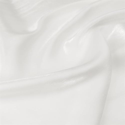 YKAFADE Satin Stoff Meterware 100cm * 150cm Modestoff Deko-Stoff Kostümstoff zum Nähen Bunt Glanz Satin Hauch Zart,zum Dekorieren Basteln Für Hochzeitskleider Tischdecken Vorhänge -Weiße YKAFADE Satin Stoff Meterware 100cm * 150cm Modestoff Deko-Stoff Kostümstoff zum Nähen Bunt Glanz Satin Hauch Zart,zum Dekorieren Basteln Für Hochzeitskleider Tischdecken Vorhänge -Weiße von YKAFADE
