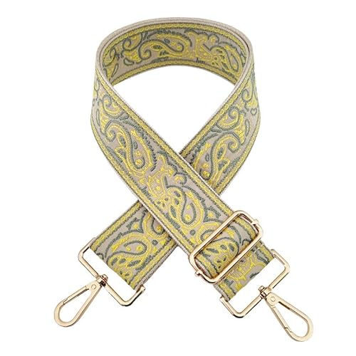 YKAFADE Schultergurt 5CM Breit Schulterriemen 75cm-130cm Stickerei Schultergurt mit Karabiner für Taschen Umhängegurt Taschengurte Zum Wechseln für Damen Handtaschen DIY Zubehör -Gelb Grün YKAFADE Schultergurt 5CM Breit Schulterriemen 75cm-130cm Stickerei Schultergurt mit Karabiner für Taschen Umhängegurt Taschengurte Zum Wechseln für Damen Handtaschen DIY Zubehör -Gelb Grün von YKAFADE