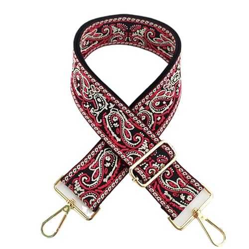 YKAFADE Schultergurt 5CM Breit Schulterriemen 75cm-130cm Stickerei Schultergurt mit Karabiner für Taschen Umhängegurt Taschengurte Zum Wechseln für Damen Handtaschen DIY Zubehör -Rot schwarz YKAFADE Schultergurt 5CM Breit Schulterriemen 75cm-130cm Stickerei Schultergurt mit Karabiner für Taschen Umhängegurt Taschengurte Zum Wechseln für Damen Handtaschen DIY Zubehör -Rot schwarz von YKAFADE