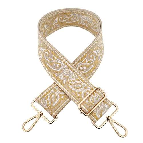 YKAFADE Schultergurt 5CM Breit Schulterriemen 75cm-130cm Stickerei Schultergurt mit Karabiner für Taschen Umhängegurt Taschengurte Zum Wechseln für Damen Handtaschen DIY Zubehör -Weiß Gelb YKAFADE Schultergurt 5CM Breit Schulterriemen 75cm-130cm Stickerei Schultergurt mit Karabiner für Taschen Umhängegurt Taschengurte Zum Wechseln für Damen Handtaschen DIY Zubehör -Weiß Gelb von YKAFADE