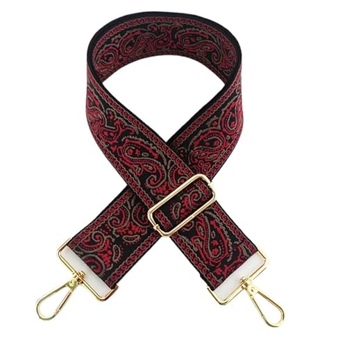 YKAFADE Schultergurt 5CM Breit Schulterriemen 75cm-130cm Stickerei Schultergurt mit Karabiner für Taschen Umhängegurt Taschengurte Zum Wechseln für Damen Handtaschen DIY Zubehör -schwarz Rot YKAFADE Schultergurt 5CM Breit Schulterriemen 75cm-130cm Stickerei Schultergurt mit Karabiner für Taschen Umhängegurt Taschengurte Zum Wechseln für Damen Handtaschen DIY Zubehör -schwarz Rot von YKAFADE