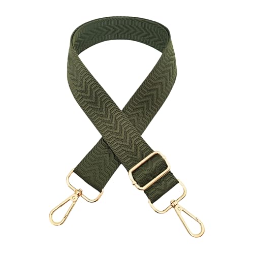 YKAFADE Taschengurt für Damen & Herren, 3.8 cm Breiter 72-130 cm einfarbig Verstellbarer Schultergurt mit Metallhaken Ersatz-Taschengurt Tragegurt für Schultertaschen Handtasche Tasche,Dunkelgrün von YKAFADE