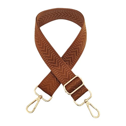 YKAFADE Taschengurt für Damen & Herren, 3.8 cm Breiter 72-130 cm einfarbig Verstellbarer Schultergurt mit Metallhaken Ersatz-Taschengurt Tragegurt für Schultertaschen Handtasche Tasche,Braun von YKAFADE