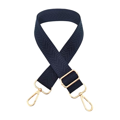 YKAFADE Taschengurt für Damen & Herren, 3.8 cm Breiter 72-130 cm einfarbig Verstellbarer Schultergurt mit Metallhaken Ersatz-Taschengurt Tragegurt für Schultertaschen Handtasche Tasche,Dunkelblau von YKAFADE
