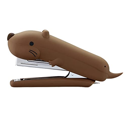 Mini-Hefter, Desktop-Hefter, Tier-Silikon-Hefter, Desktop, niedliche manuelle Hefter, Schreibwaren, Bürobedarf, Heim- und Schulzubehör for Kinder, (Farbe: Biber) (Farbe: Hai) (Farbe: Hai)(Beaver) von YKJGRTF