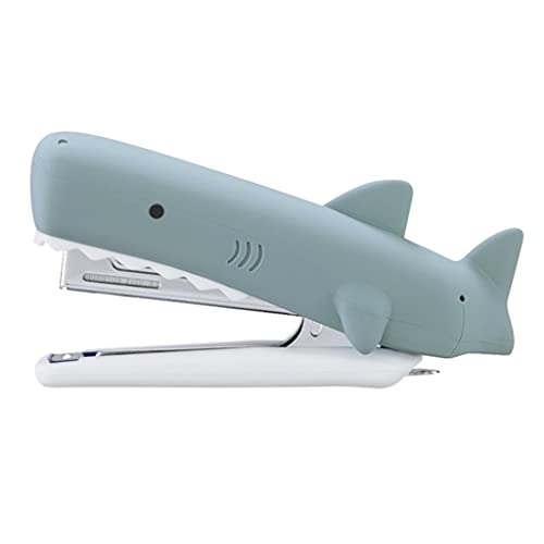 Mini-Hefter, Desktop-Hefter, Tier-Silikon-Hefter, Desktop, niedliche manuelle Hefter, Schreibwaren, Bürobedarf, Heim- und Schulzubehör for Kinder, (Farbe: Biber) (Farbe: Hai) (Farbe: Hai)(Shark) von YKJGRTF