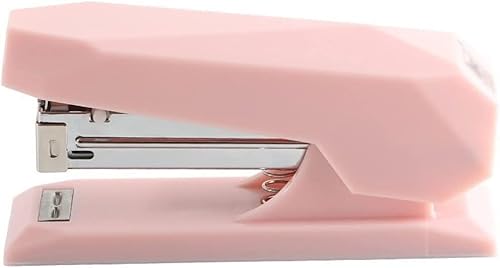 Mini-Hefter, Desktop-Hefter, geometrischer Hefter, niedlicher kreativer Hefter mit Farbbindung, tragbarer Hefter for Schulbürobedarf, klein (Farbe: Rosa) (Farbe: Rosa) (Farbe: Grün)(Pink) von YKJGRTF
