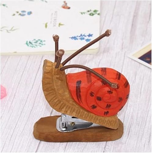 Mini-Heftgerät, Desktop-Heftgerät, handgefertigtes Holzschnitz-Mini-Tierheftgerät mit 1000 Heftklammern for Schule, Büro, Schreibwaren, Kinder, 12 Blatt (Farbe: Flamingo) (Farbe: Löwe) (Farbe: Wal)(Sn von YKJGRTF