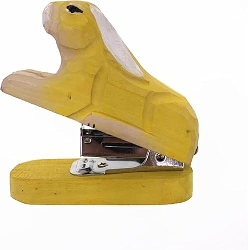 Mini-Heftgerät, Desktop-Heftgerät, handgefertigtes Holzschnitz-Mini-Tierheftgerät mit 1000 Heftklammern for Schule, Büro, Schreibwaren, Kinder, 12 Blatt (Farbe: Flamingo) (Farbe: Löwe) (Farbe: Wal)(Ra von YKJGRTF