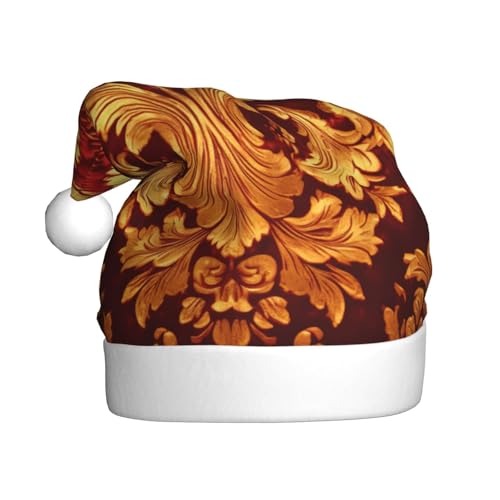 YKJJFVZ Damastmuster mit Weihnachtsmannmütze, Weihnachtsmütze für Erwachsene, Uni, Weihnachtsmütze für Neujahr, festliche Party YKJJFVZ Damastmuster mit Weihnachtsmannmütze, Weihnachtsmütze für Erwachsene, Uni, Weihnachtsmütze für Neujahr, festliche Party von YKJJFVZ