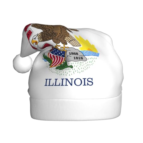YKJJFVZ Illinois Weihnachtsmannmütze, Weihnachtsmannmütze, Feiertag für Erwachsene, Uni, Weihnachtsmütze für Neujahr, festliche Party YKJJFVZ Illinois Weihnachtsmannmütze, Weihnachtsmannmütze, Feiertag für Erwachsene, Uni, Weihnachtsmütze für Neujahr, festliche Party von YKJJFVZ