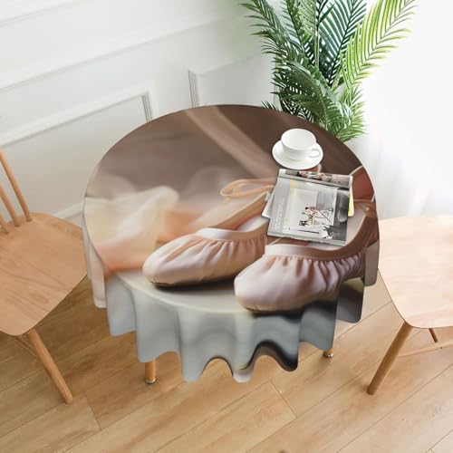 YKJJFVZ Runde Tischdecke mit Ballettschuhen, weiches Polyestergewebe, Tischdecke für runden Tisch YKJJFVZ Runde Tischdecke mit Ballettschuhen, weiches Polyestergewebe, Tischdecke für runden Tisch von YKJJFVZ