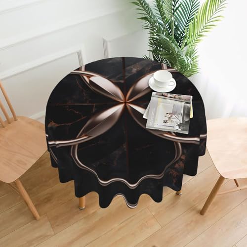 YKJJFVZ Tischdecke mit Marmor-Druck, rund, weiches Polyestergewebe, Tischdecke für runde Tische, Schwarz / Rotgold YKJJFVZ Tischdecke mit Marmor-Druck, rund, weiches Polyestergewebe, Tischdecke für runde Tische, Schwarz / Rotgold von YKJJFVZ