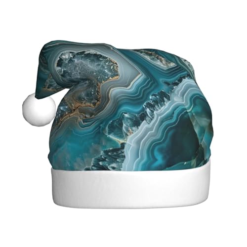 YKJJFVZ Weihnachtsmütze mit Achat-Druck, Weihnachtsmütze für Erwachsene, Uni, Weihnachtsmütze für Neujahr, festliche Party YKJJFVZ Weihnachtsmütze mit Achat-Druck, Weihnachtsmütze für Erwachsene, Uni, Weihnachtsmütze für Neujahr, festliche Party von YKJJFVZ