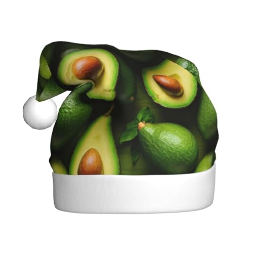 YKJJFVZ Weihnachtsmütze mit Avocado-Muster, Weihnachtsmütze für Erwachsene, Uni, Weihnachtsmütze für Neujahr, festliche Party YKJJFVZ Weihnachtsmütze mit Avocado-Muster, Weihnachtsmütze für Erwachsene, Uni, Weihnachtsmütze für Neujahr, festliche Party von YKJJFVZ