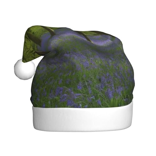 YKJJFVZ Weihnachtsmütze mit Bluebell Woods Print, Weihnachtsmütze für Erwachsene, Uni, Weihnachtsmütze für Neujahr, festliche Party von YKJJFVZ