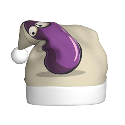 YKJJFVZ Weihnachtsmütze mit Cartoon-Auberginen-Druck, Weihnachtsmütze für Erwachsene, Uni, Weihnachtsmütze für Neujahrsparty YKJJFVZ Weihnachtsmütze mit Cartoon-Auberginen-Druck, Weihnachtsmütze für Erwachsene, Uni, Weihnachtsmütze für Neujahrsparty von YKJJFVZ