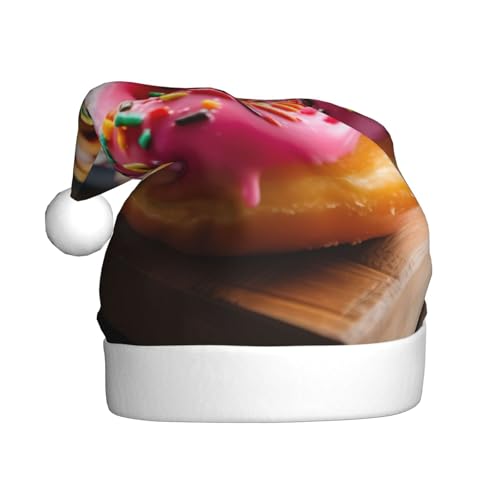 YKJJFVZ Weihnachtsmütze mit Donut-Druck, Weihnachtsmütze für Erwachsene, Uni, Weihnachtsmütze für Neujahr, festliche Party YKJJFVZ Weihnachtsmütze mit Donut-Druck, Weihnachtsmütze für Erwachsene, Uni, Weihnachtsmütze für Neujahr, festliche Party von YKJJFVZ