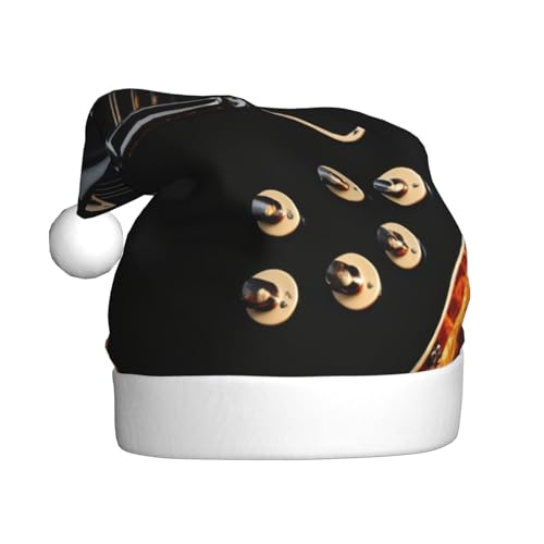YKJJFVZ Weihnachtsmütze mit E-Gitarren-Druck, Weihnachtsmütze für Erwachsene, Uni, Weihnachtsmütze für Neujahr, festliche Party YKJJFVZ Weihnachtsmütze mit E-Gitarren-Druck, Weihnachtsmütze für Erwachsene, Uni, Weihnachtsmütze für Neujahr, festliche Party von YKJJFVZ