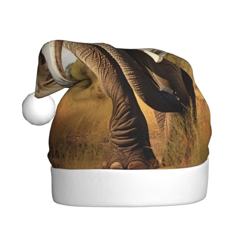 YKJJFVZ Weihnachtsmütze mit Elefantenbildern, Weihnachtsmannmütze, Urlaub für Erwachsene, Uni, Weihnachtsmütze für Neujahr, festliche Party YKJJFVZ Weihnachtsmütze mit Elefantenbildern, Weihnachtsmannmütze, Urlaub für Erwachsene, Uni, Weihnachtsmütze für Neujahr, festliche Party von YKJJFVZ