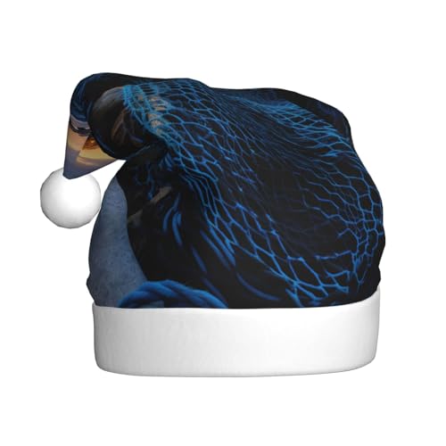 YKJJFVZ Weihnachtsmütze mit Fischernetz-Druck, Weihnachtsmütze für Erwachsene, Uni, Weihnachtsmütze für Neujahr, festliche Party YKJJFVZ Weihnachtsmütze mit Fischernetz-Druck, Weihnachtsmütze für Erwachsene, Uni, Weihnachtsmütze für Neujahr, festliche Party von YKJJFVZ