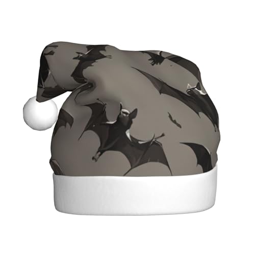 YKJJFVZ Weihnachtsmütze mit Fledermäusen, grauer Druck, Weihnachtsmütze für Erwachsene, Uni, Weihnachtsmütze für Neujahr, festliche Party YKJJFVZ Weihnachtsmütze mit Fledermäusen, grauer Druck, Weihnachtsmütze für Erwachsene, Uni, Weihnachtsmütze für Neujahr, festliche Party von YKJJFVZ