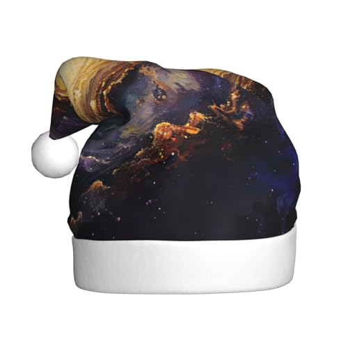 YKJJFVZ Weihnachtsmütze mit Galaxie-Druck, Weihnachtsmütze für Erwachsene, Uni, Weihnachtsmütze für Neujahr, festliche Party YKJJFVZ Weihnachtsmütze mit Galaxie-Druck, Weihnachtsmütze für Erwachsene, Uni, Weihnachtsmütze für Neujahr, festliche Party von YKJJFVZ