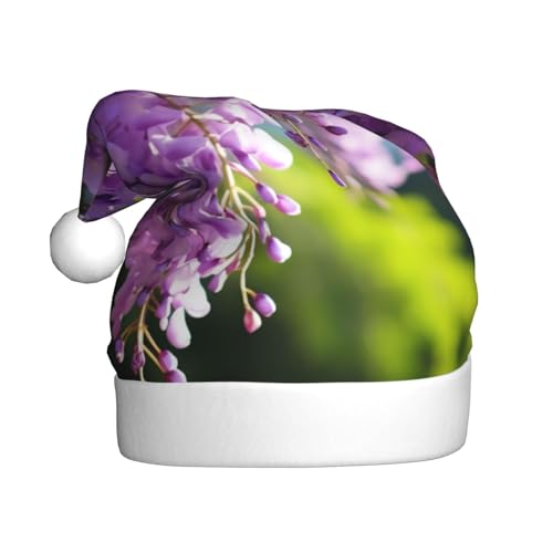 YKJJFVZ Weihnachtsmütze mit Glyzinien-Blumen mit verträumten Farben, Weihnachtsmütze für Erwachsene, Uni, Weihnachtsmütze für Neujahr, festliche Party YKJJFVZ Weihnachtsmütze mit Glyzinien-Blumen mit verträumten Farben, Weihnachtsmütze für Erwachsene, Uni, Weihnachtsmütze für Neujahr, festliche Party von YKJJFVZ