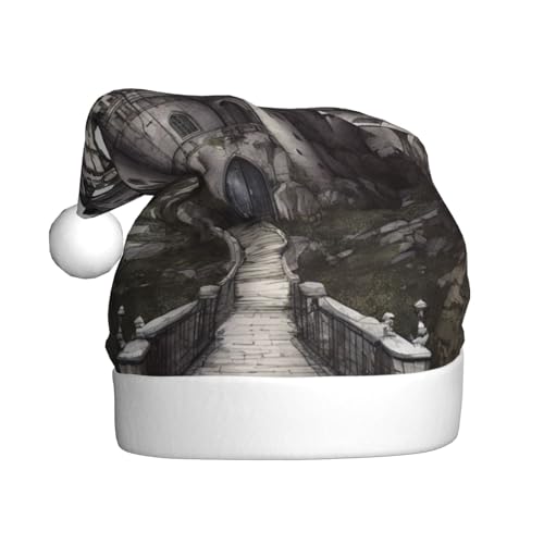YKJJFVZ Weihnachtsmütze mit Gothic-Märchen-Schloss, Weihnachtsmütze für Erwachsene, Uni, Weihnachtsmütze für Neujahr, festliche Party YKJJFVZ Weihnachtsmütze mit Gothic-Märchen-Schloss, Weihnachtsmütze für Erwachsene, Uni, Weihnachtsmütze für Neujahr, festliche Party von YKJJFVZ