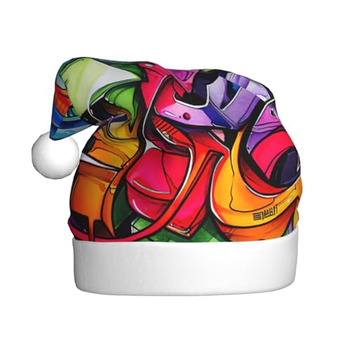 YKJJFVZ Weihnachtsmütze mit Graffiti-Zeichen-Druck, Weihnachtsmütze für Erwachsene, Uni, Weihnachtsmütze für Neujahr, festliche Party YKJJFVZ Weihnachtsmütze mit Graffiti-Zeichen-Druck, Weihnachtsmütze für Erwachsene, Uni, Weihnachtsmütze für Neujahr, festliche Party von YKJJFVZ