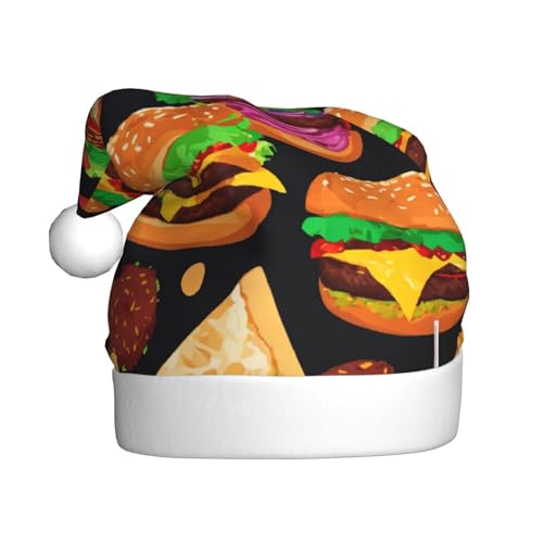 YKJJFVZ Weihnachtsmütze mit Lebensmittelmuster, lustiger Druck, Weihnachtsmütze für Erwachsene, Uni, Weihnachtsmütze für Neujahr, festliche Party YKJJFVZ Weihnachtsmütze mit Lebensmittelmuster, lustiger Druck, Weihnachtsmütze für Erwachsene, Uni, Weihnachtsmütze für Neujahr, festliche Party von YKJJFVZ