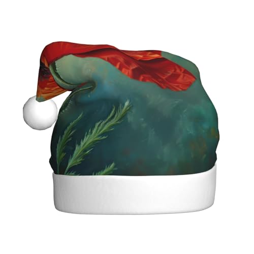 YKJJFVZ Weihnachtsmütze mit Mohnblumen-Aufdruck, Weihnachtsmütze für Erwachsene, Uni, Weihnachtsmütze für Neujahr, festliche Party YKJJFVZ Weihnachtsmütze mit Mohnblumen-Aufdruck, Weihnachtsmütze für Erwachsene, Uni, Weihnachtsmütze für Neujahr, festliche Party von YKJJFVZ