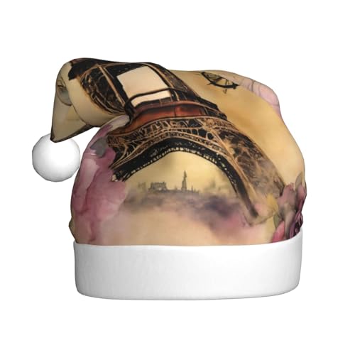 YKJJFVZ Weihnachtsmütze mit Pariser Eiffelturm-Aufdruck, Weihnachtsmütze für Erwachsene, Uni, Weihnachtsmütze für Neujahr, festliche Party YKJJFVZ Weihnachtsmütze mit Pariser Eiffelturm-Aufdruck, Weihnachtsmütze für Erwachsene, Uni, Weihnachtsmütze für Neujahr, festliche Party von YKJJFVZ