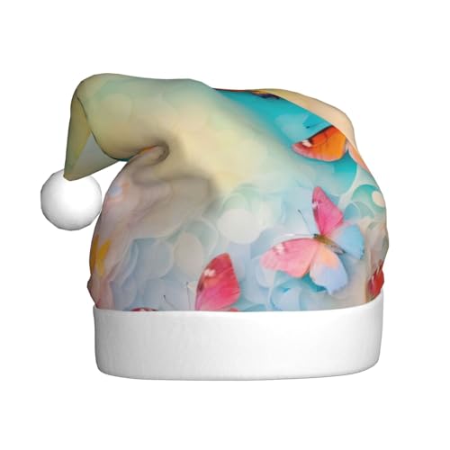 YKJJFVZ Weihnachtsmütze mit Schmetterlings-Aufdruck, Weihnachtsmütze für Erwachsene, Uni, Weihnachtsmütze für Neujahr, festliche Party YKJJFVZ Weihnachtsmütze mit Schmetterlings-Aufdruck, Weihnachtsmütze für Erwachsene, Uni, Weihnachtsmütze für Neujahr, festliche Party von YKJJFVZ