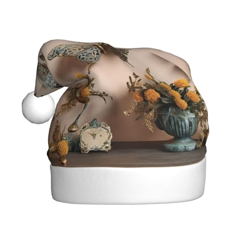 YKJJFVZ Weihnachtsmütze mit Schmetterlings-Dekor-Druck, Weihnachtsmütze für Erwachsene, Uni, Weihnachtsmütze für Neujahr, festliche Party YKJJFVZ Weihnachtsmütze mit Schmetterlings-Dekor-Druck, Weihnachtsmütze für Erwachsene, Uni, Weihnachtsmütze für Neujahr, festliche Party von YKJJFVZ