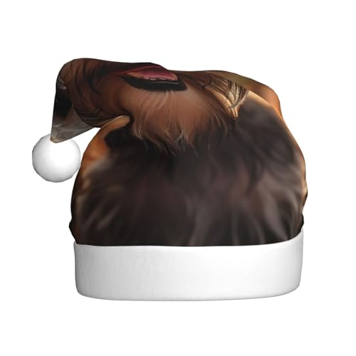 YKJJFVZ Weihnachtsmütze mit Schnauzer-Aufdruck, Weihnachtsmütze für Erwachsene, Uni, Weihnachtsmütze für Neujahr, festliche Party YKJJFVZ Weihnachtsmütze mit Schnauzer-Aufdruck, Weihnachtsmütze für Erwachsene, Uni, Weihnachtsmütze für Neujahr, festliche Party von YKJJFVZ