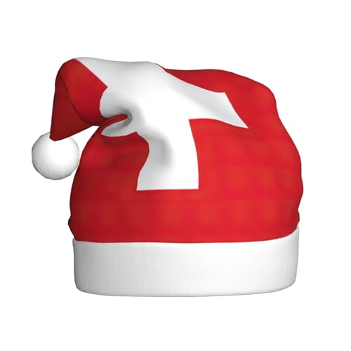 YKJJFVZ Weihnachtsmütze mit Schweizer Flagge, Weihnachtsmütze für Erwachsene, Uni, Weihnachtsmütze für Neujahr, festliche Party YKJJFVZ Weihnachtsmütze mit Schweizer Flagge, Weihnachtsmütze für Erwachsene, Uni, Weihnachtsmütze für Neujahr, festliche Party von YKJJFVZ